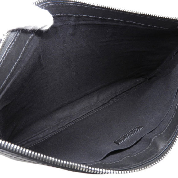 BALENCIAGA Leather Navy Clip M Clutch Bag 373834 Black - Picture 7 of 8